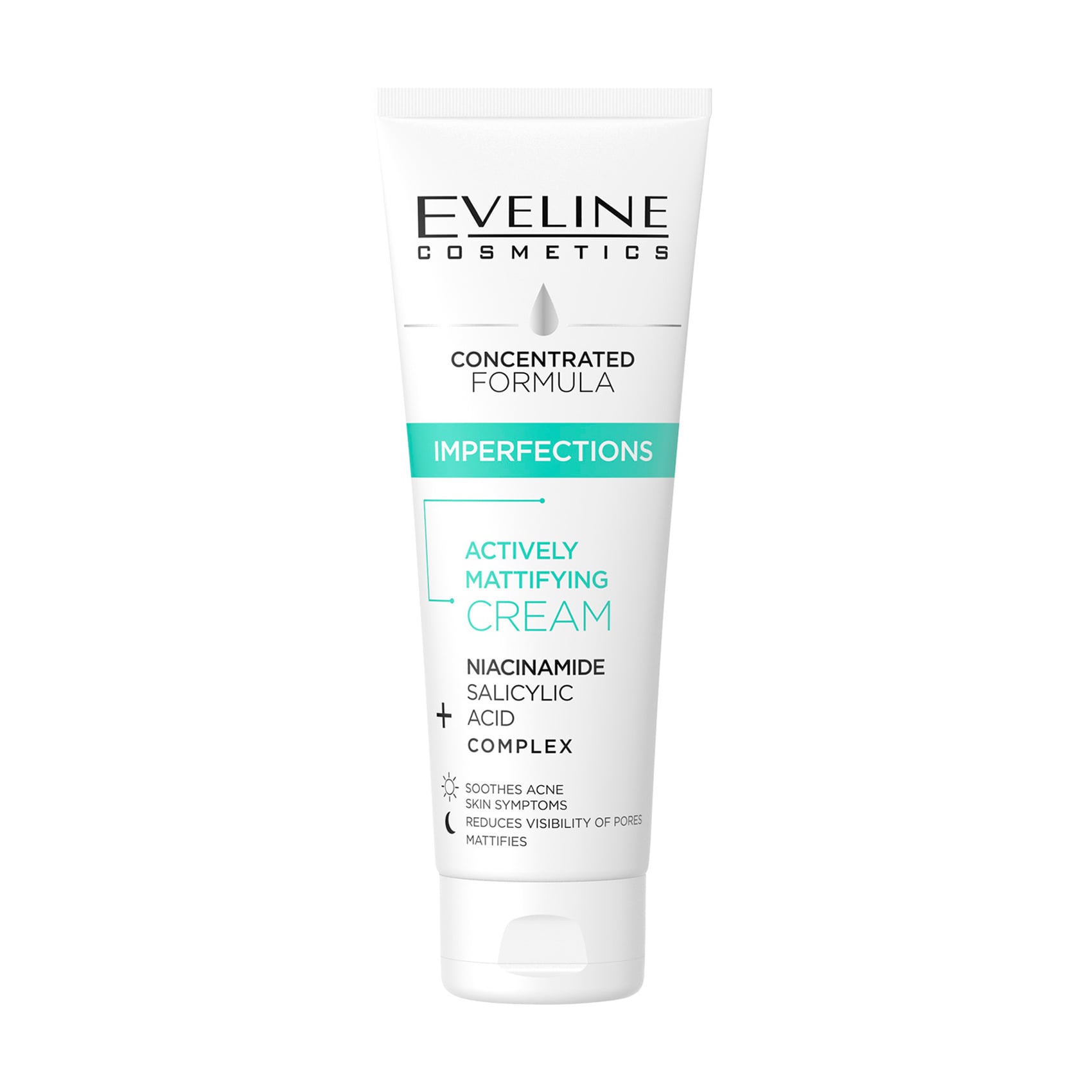 Матувальний крем для обличчя Eveline Cosmetics Concentrated Formula Active Mattifying Cream з ніацинамідом, 50 мл